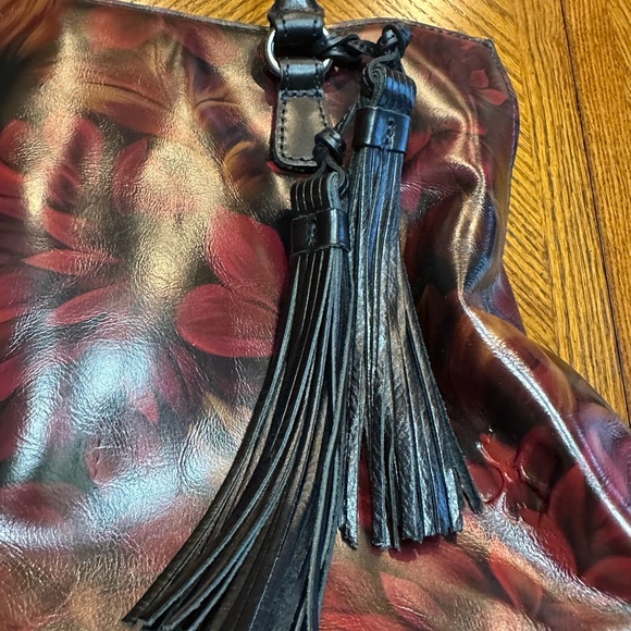 Patricia Nash Burgundy and Black Floral Tote - Picture 5 of 5